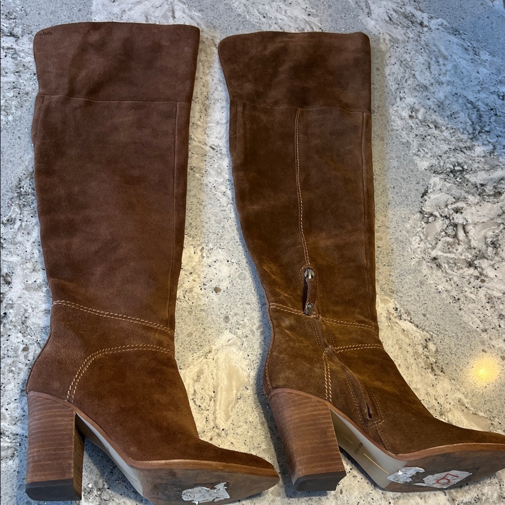 Dolce Vita Brown Suede Over the knee Heeled Boots 25” Size 6
